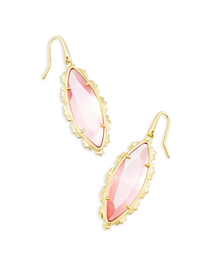 Shop Kendra Scott Genevieve Drop Earrings In Gold Rose Quartz