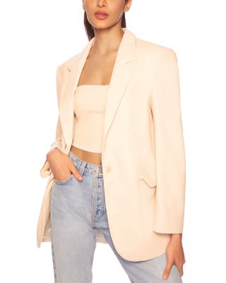 Susana Monaco Faux Leather Boyfriend Blazer
