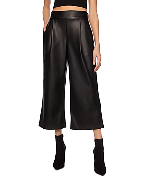 Shop Susana Monaco Faux Leather Cropped Pants In Black