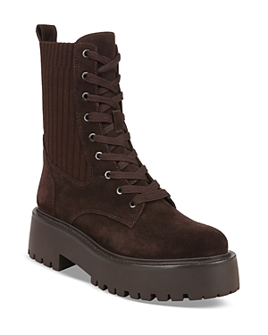 Shop Sam Edelman Women's Evina Lace Up Combat Boots In Chocolate