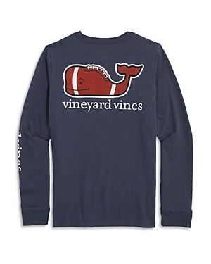 Vineyard Vines Boys' Long Sleeved Football Whale Pocket Tee - Little Kid, Big Kid In Blue Blazer