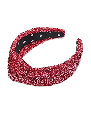 Lele Sadoughi Tinsel Knotted Headband In Berry