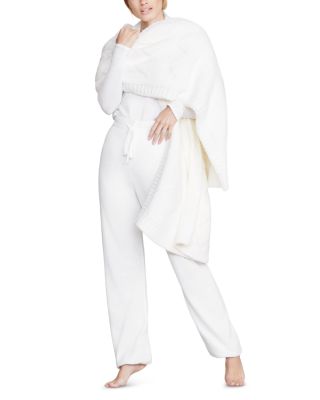 Barefoot Dreams Cozychic Diamond Weave Blanket Scarf In White