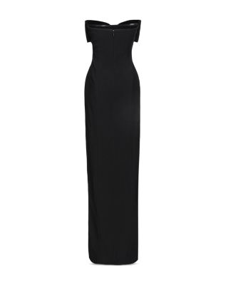 pinko strapless dress PINKO Strapless Stretch Crepe Bow Gown