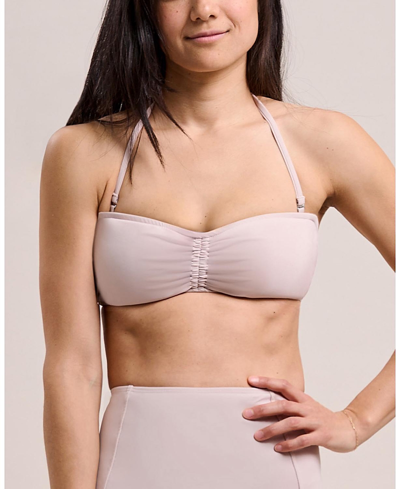 Moloco Bianca Bandeau Bikini Top In Dusty Rose