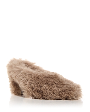 Jeffrey Campbell Women's Fluff-mf Faux Fur Block Heel Mules