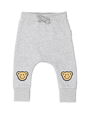 Huxbaby Unisex Smile Bear Drop Crotch Pants - Baby, Little Kid In Light Gray