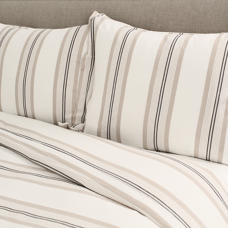 Ann Gish Beach Stripe Duvet Cover Set, Queen In Ivory Sand