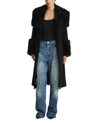 Athena Shearling Trim Coat