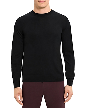 Shop Theory Regal Merino Crewneck Sweater In Black