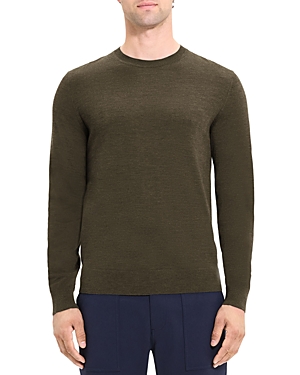 Shop Theory Regal Merino Crewneck Sweater In Uniform Melange