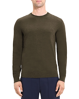 Theory Crewneck Sweater In Regal Wool In Uniform Melange