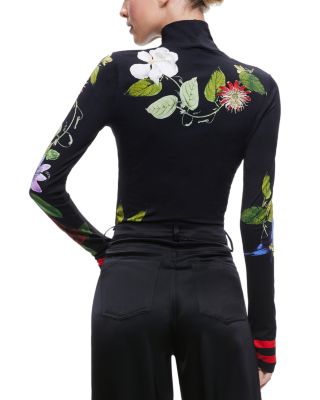 【Alice+Olivia】DELAINA 花柄 長袖 タートルネック トップス Alice and Olivia Delaina Floral Turtleneck Top | Bloomingdale's