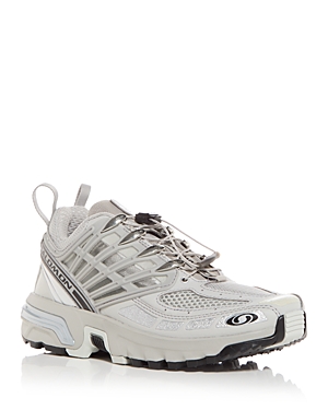 Salomon White Acs Pro Advanced Sneakers In Metal/ghost Gray