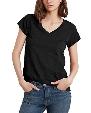 Velvet By Graham & Spencer Jilian Cotton Tee In Dah Prple
