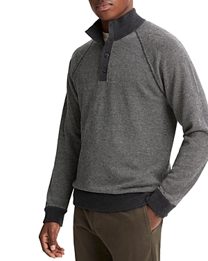 Shop Vince Birdseye Four Button Pullover Sweater In H Black/de