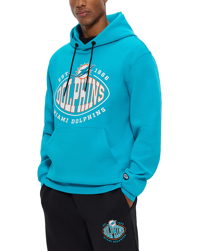 Hugo Boss Boss X Nfl Cotton-blend Hoodie With Collaborative Branding In Open Green
