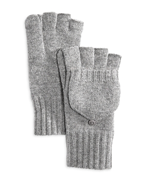 C By Bloomingdale's Cashmere Ribbed Knit Cashmere Pop Top Mittens - 100% Exclusive In Gray