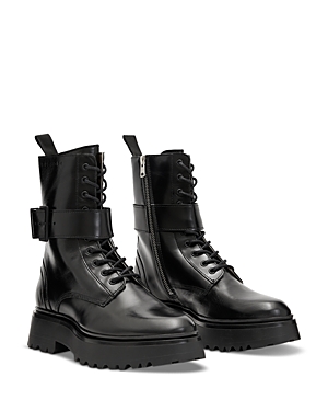 Women's Onyx Lace Up Buckled Boots