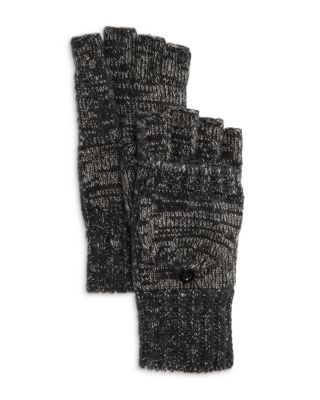 AQUA - Shiny Knit Pop Top Mittens - Exclusive