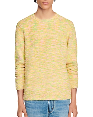 Sandro Fluffy Crewneck Sweater In Multicolor