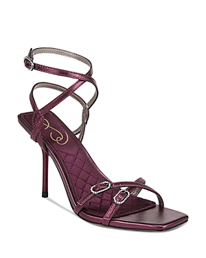 SAM EDELMAN WOMEN'S TREVIN CRYSTAL BUCKLE HIGH HEEL SANDALS