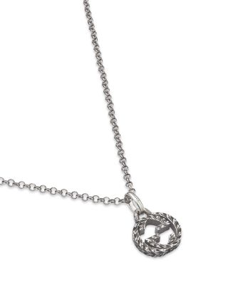 Sterling Silver Interlocking G Pendant Necklace, 17.5&amp;quot;