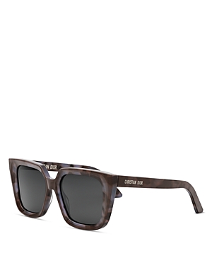 Dior Midnight S1i Geometric Sunglasses, 53mm In Havana/gray Solid