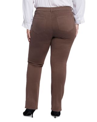 Plus Marilyn High Rise Straight Jeans in Coffee Bean