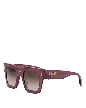 Shop Fendi Roma Square Sunglasses, 50mm In Purple/brown Gradient