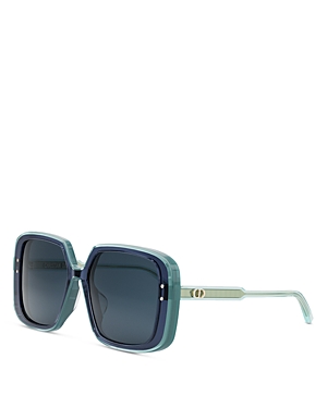 Dior Highlight S3f Square Sunglasses, 56mm In Blue/blue Solid
