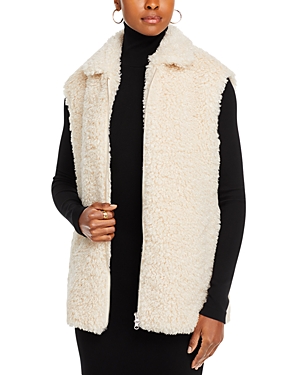 Shop Rails Orion Collared Faux Fur Vest In Ivory