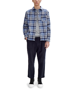 Apc New Valerian Plaid Wool Blend Flannel Button-up Shirt In Blue