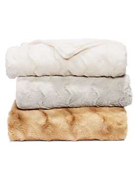 Hudson Park Collection - Marble Faux Fur Throw - 100% Exclusive