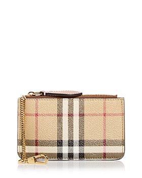 Burberry Lancaster Wallet in Check Print Coated Saffiano Fabric