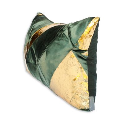 Gold Facet Cinder Hand-Painted Velvet Pillow, 12&amp;quot; x 20&amp;quot;