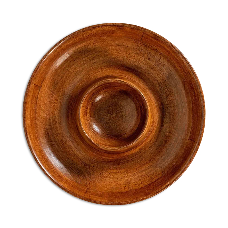 Juliska Bilbao Wood Chip & Dip Bowl In Brown