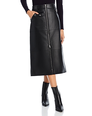 Shop Sea New York Lilia Leather Skirt In Black