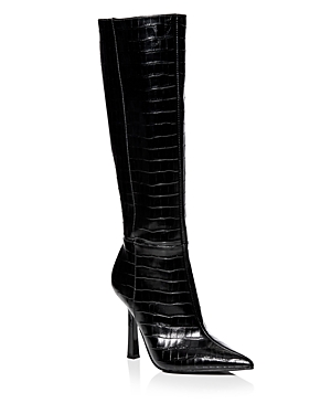 Aqua Women's Shea Pointed Toe High Heel Boots - 100% Exclusive In Black Crocodile