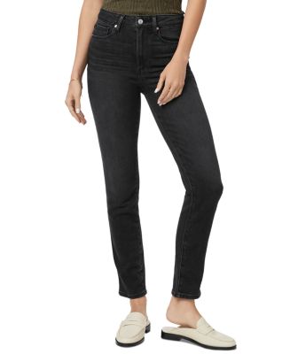 PAIGE Gemma High Rise Slim Jeans in Black Lotus | Bloomingdale's