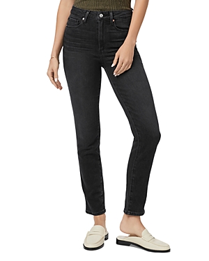 Shop Paige Gemma High Rise Slim Jeans In Black Lotus