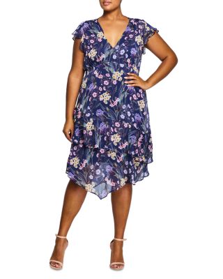 Estelle Plus - Botanical Garden Handkerchief Hem Dress