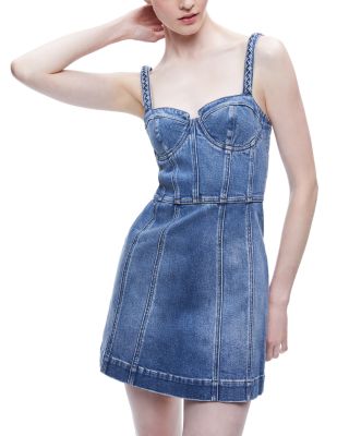 white christmas dresses Vintage Rockabilly Rumble Denim Bustier Dress-Dresses-Lip Service main image 1