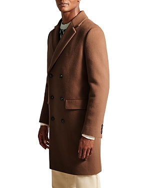 Shop Ted Baker Edouard Double Breasted City Coat In Tan