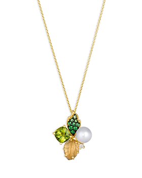 Bloomingdale's - Multi Stone & Diamond Cluster Pendant Necklace in 14K Yellow Gold, 20"