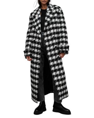 All saints check coat best sale