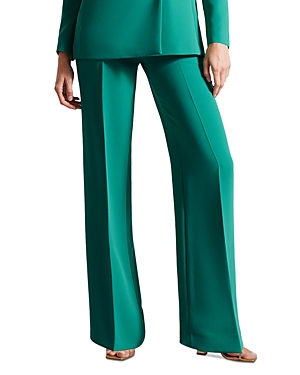 TED BAKER LLAYLAT HIGH WAISTED WIDE LEG TWILL TROUSERS