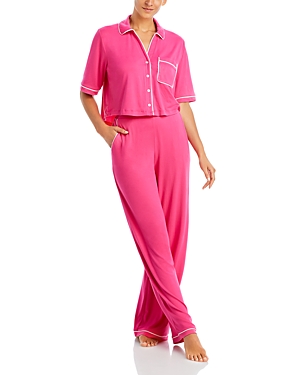 Aqua Boxy Shirt & Wide Leg Pajama Set - 100% Exclusive In Fucchsia Rose