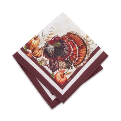 Autumn Heritage Turkey Engineered Napkins, Set of 4