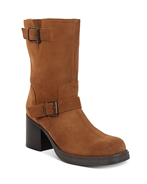 Kenneth Cole Janice Leather Buckle Bootie In Tobacco Suede